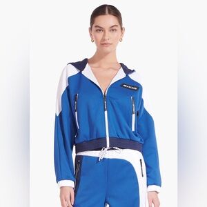 STAUD Blue and White New Balance Edition Zip-Front Hoodie